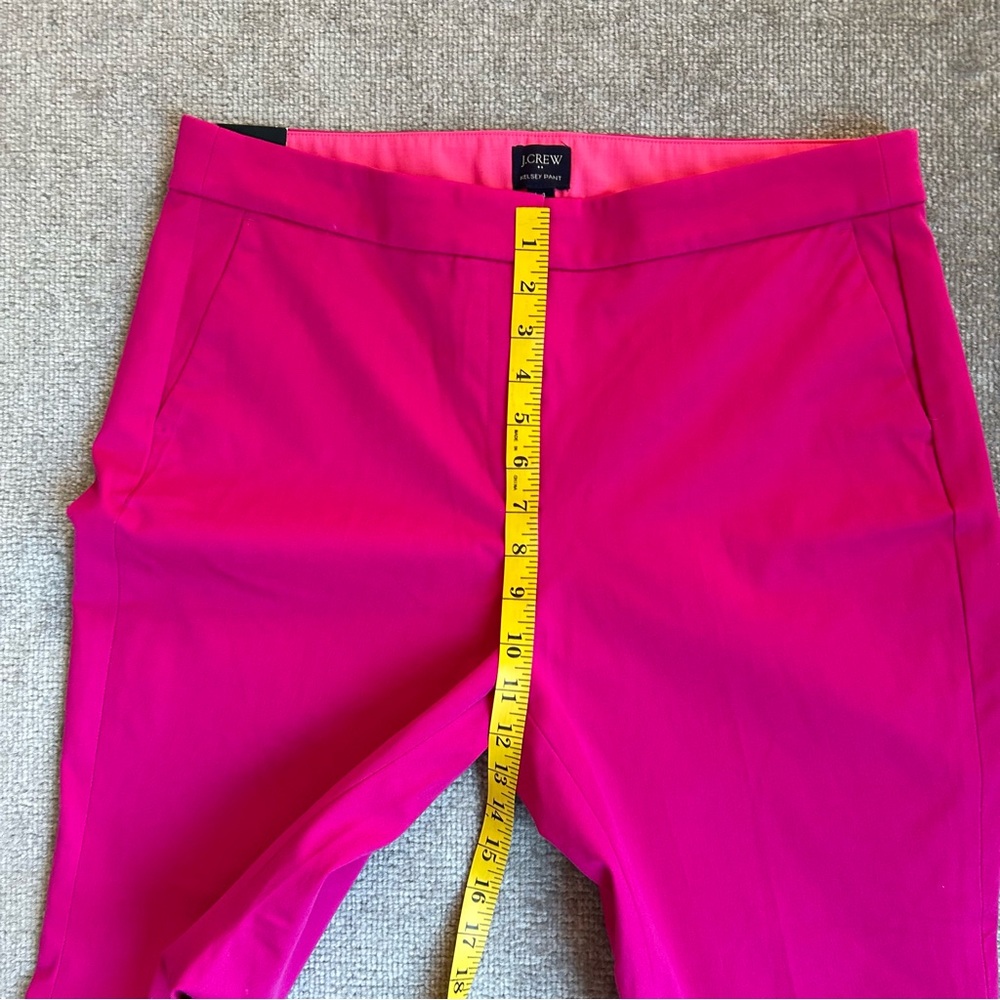 NWT J. Crew Factory Cotton-Blend Pink Kelsey Cropped Flare Pants, Size 14 - Picture 11 of 13